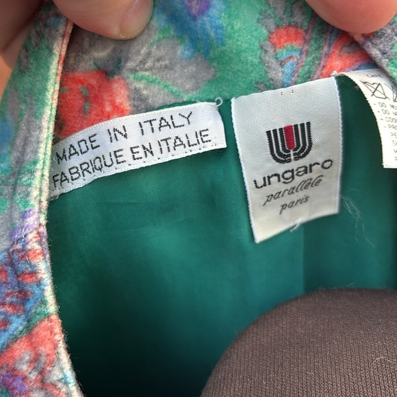 Vintage Ungaro Parallele Paisley Floral Dinner Jacket + Frilly Top 3-Piece Set - Picture 8 of 13